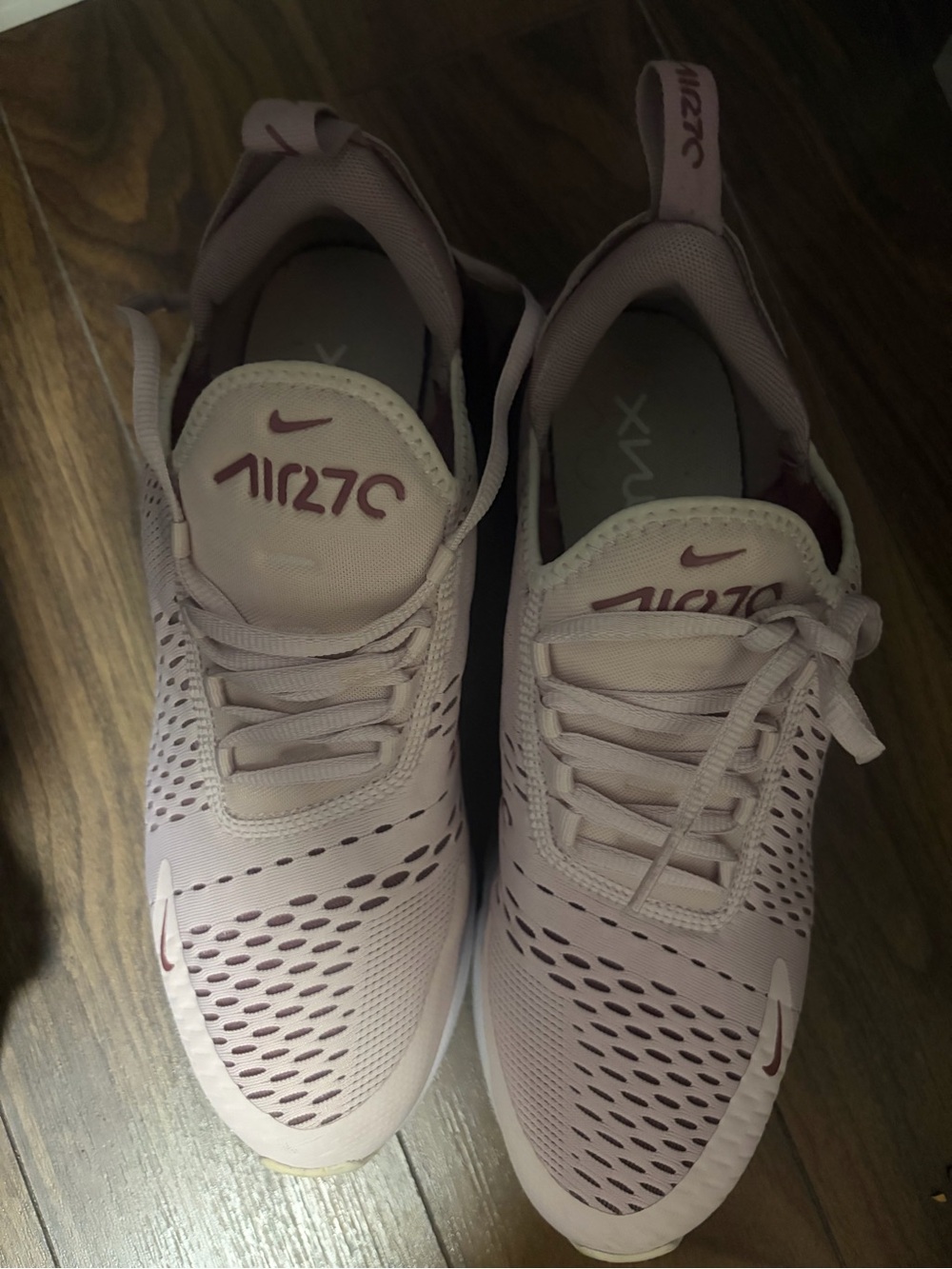 Nike Air Max 270 Knit Running Shoes - Dusty Rose & Burgundy - Picture 4 of 5